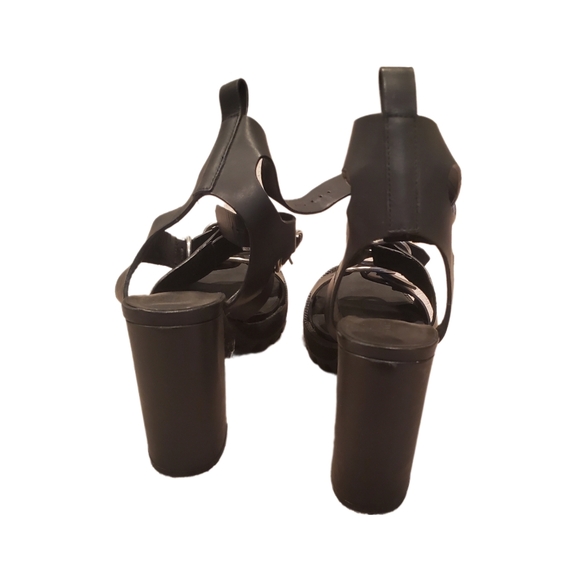 All Saints Osuna buckle chunky heel platform heels eu 40 us 10 - Picture 5 of 6